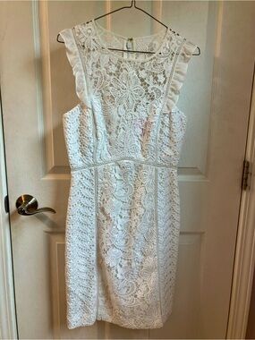 Lilly Pulitzer White Floral Lace Midi Dress